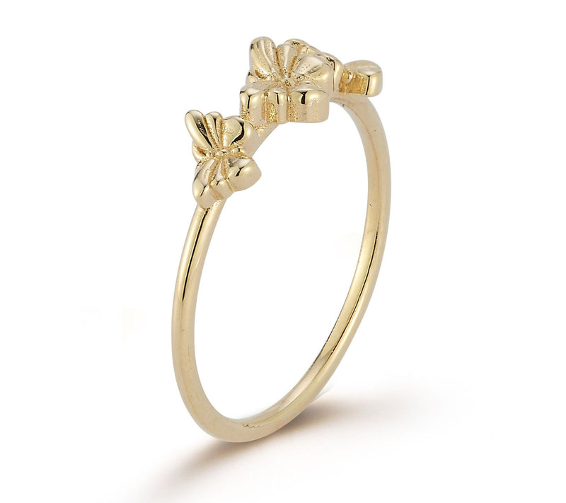 Luminosa Gold Triple Puffed Butterfly Station R ing, 14K — View 2