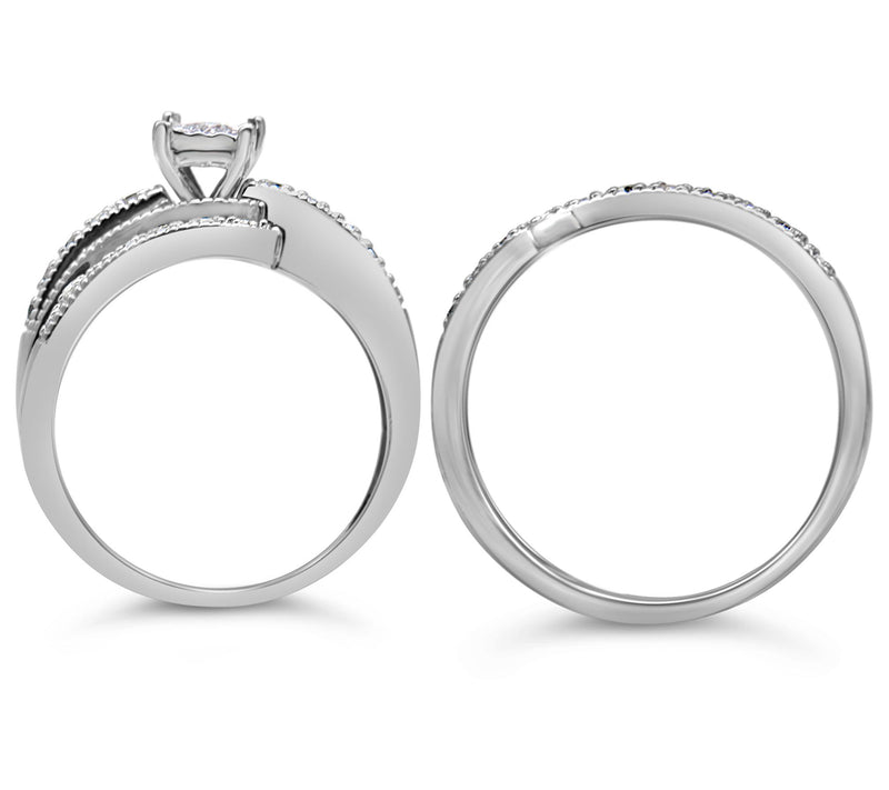 Haus of Brilliance Diamond Engagement Ring Set,Sterling — View 8