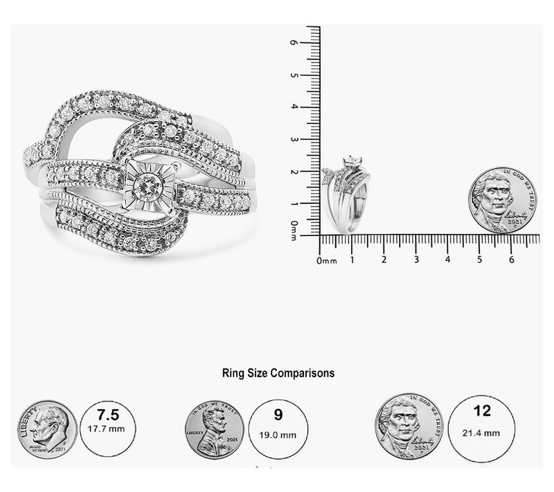 Haus of Brilliance Diamond Engagement Ring Set,Sterling — View 9