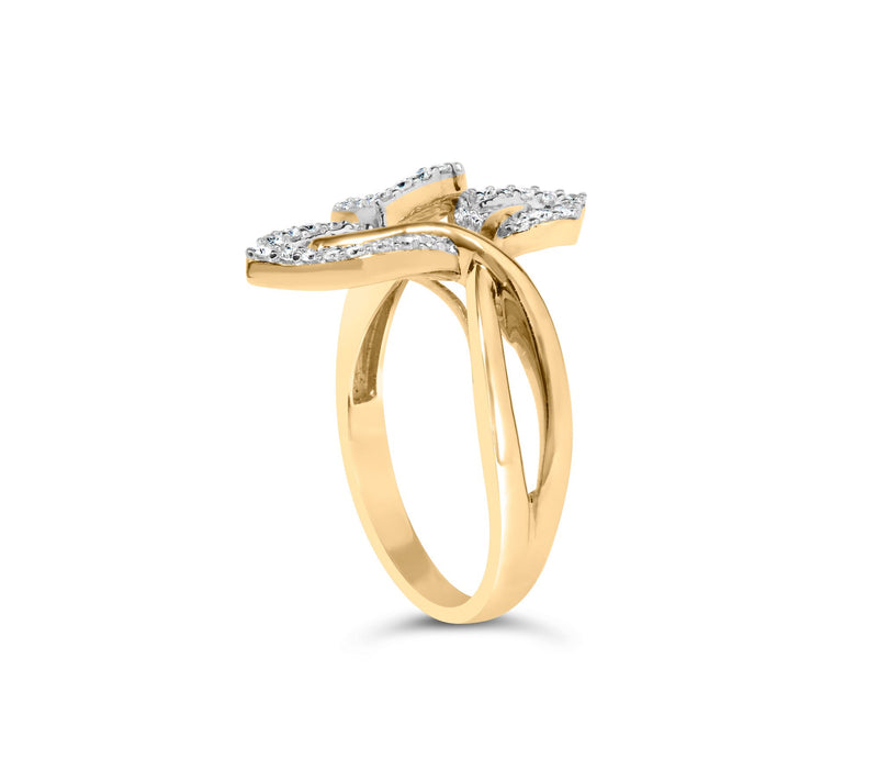 Haus of Brilliance Two-Tone Diamond Bypass LeafRing, Sterling — View 6