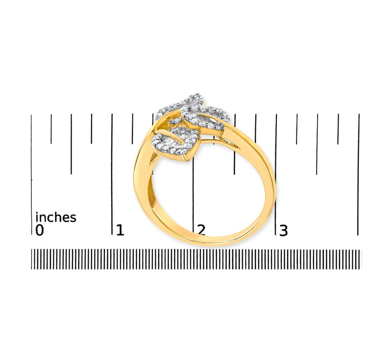 Haus of Brilliance Two-Tone Diamond Bypass LeafRing, Sterling — View 8