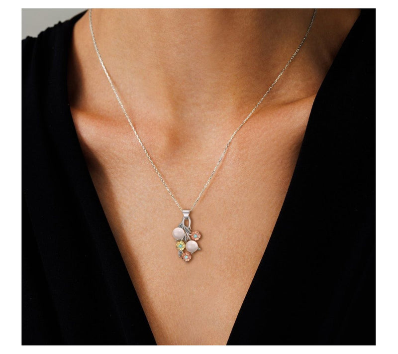 Or Paz Sterling Cultured Pearl & Gemstone Pendant w/ Chain — View 5