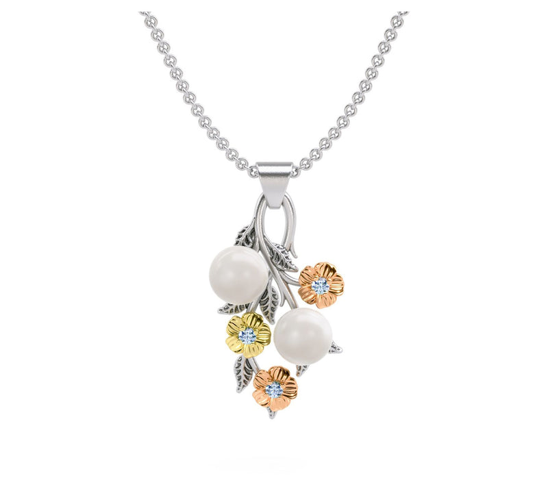 Or Paz Sterling Cultured Pearl & Gemstone Pendant w/ Chain — Main view