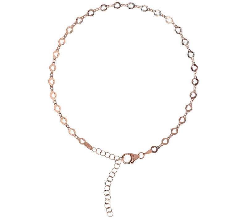 Italian Silver Heart Chain Ankle Bracelet, 2.3g — View 7