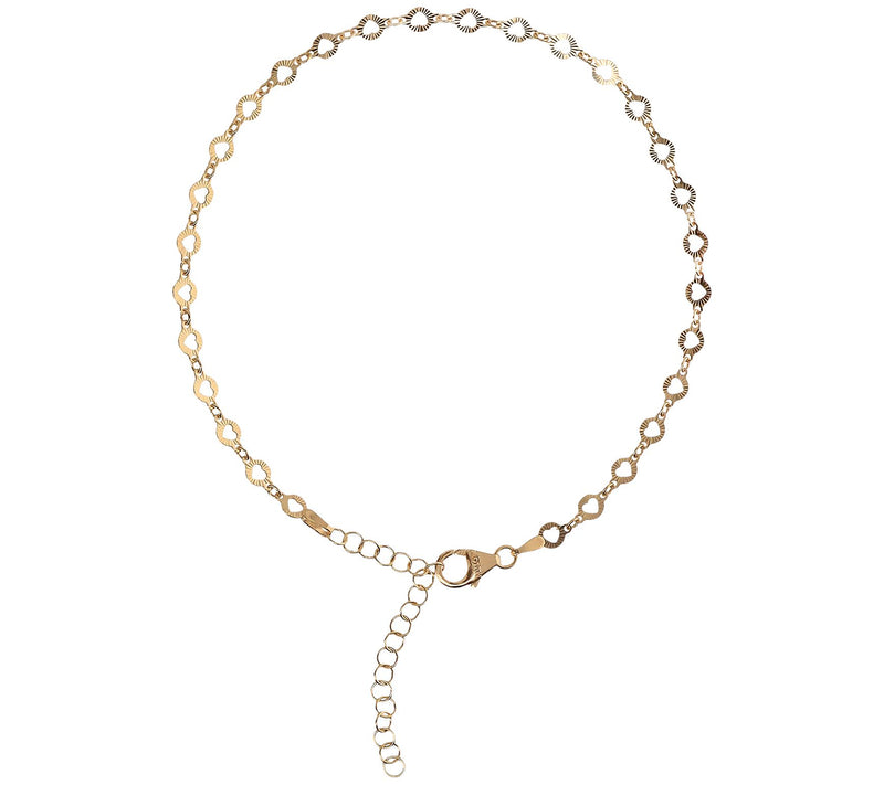 Italian Silver Heart Chain Ankle Bracelet, 2.3g — View 9