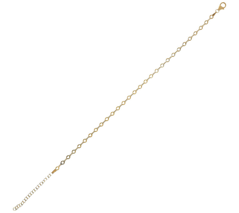 Italian Silver Heart Chain Ankle Bracelet, 2.3g — View 2