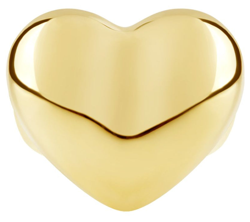 Ariva Sterling Silver 18K Gold Clad Polished Puffed Heart Ring — View 3