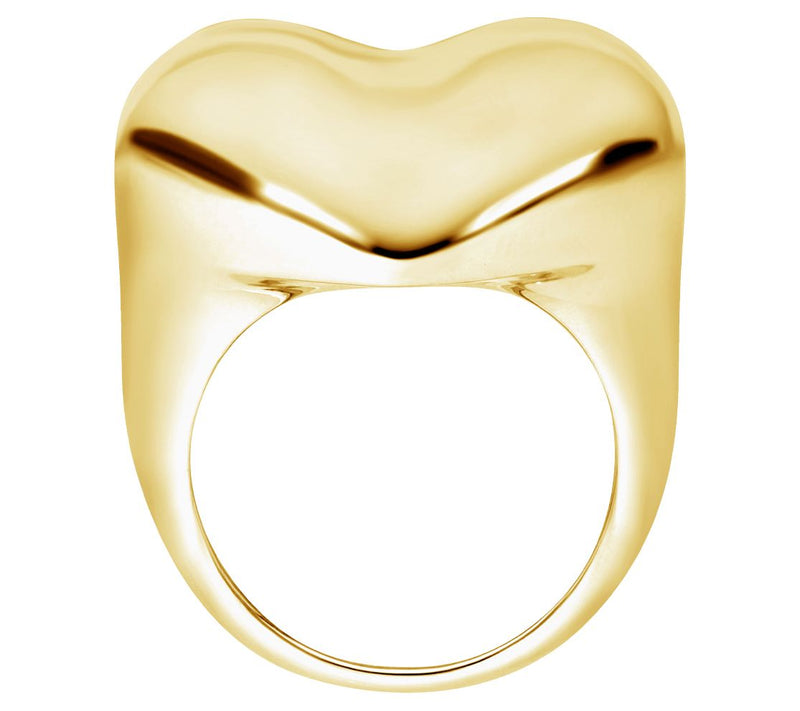 Ariva Sterling Silver 18K Gold Clad Polished Puffed Heart Ring — View 2