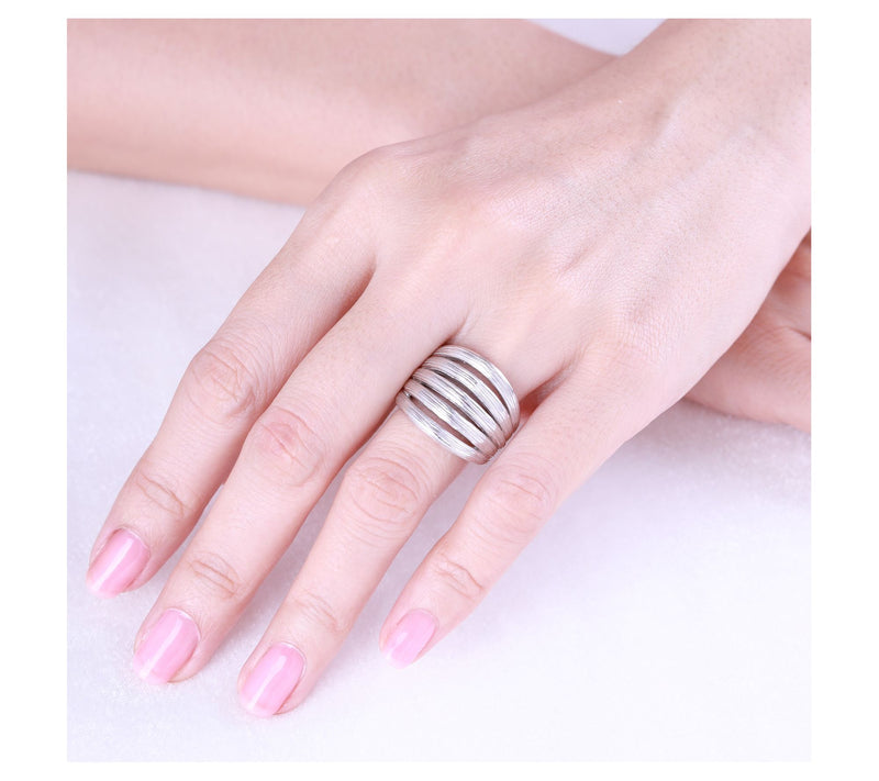 Ariva Sterling Silver Silk Open Band Ring — View 5