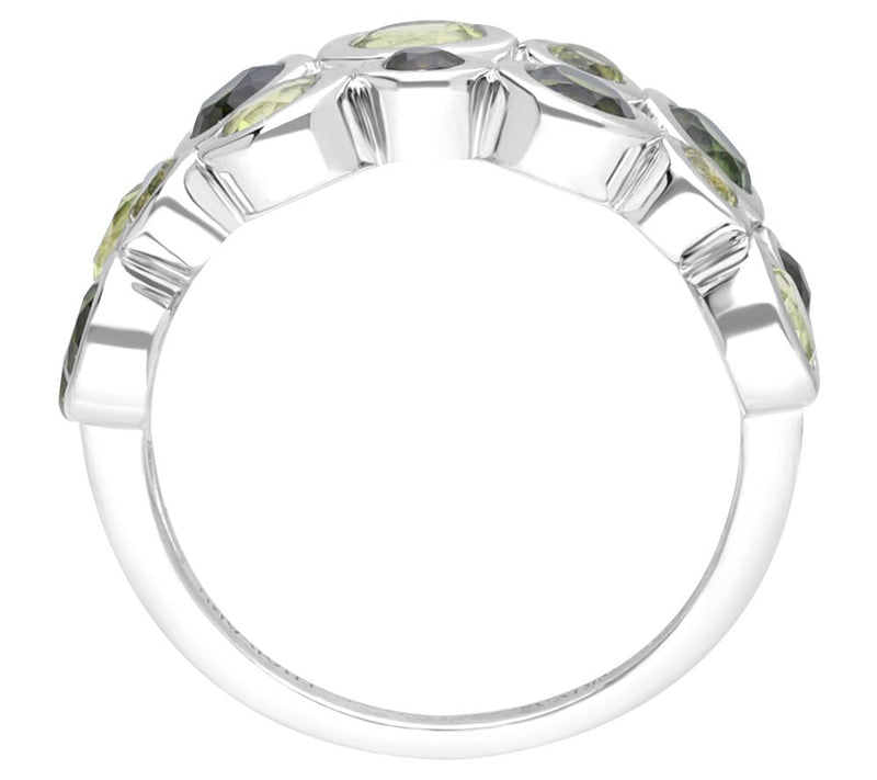 Ariva Sterling Silver Peridot & Tourmaline Bubble Ring — View 2