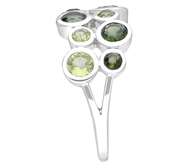 Ariva Sterling Silver Peridot & Tourmaline Bubble Ring — View 3