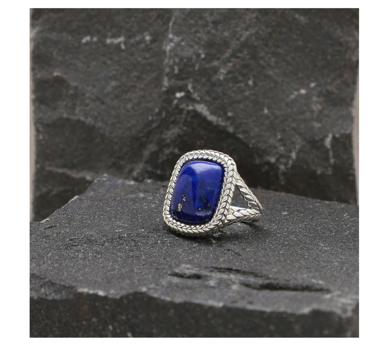 Tiffany Kay Studio Sterling Herringbone Lapis Cocktail Ring — View 4