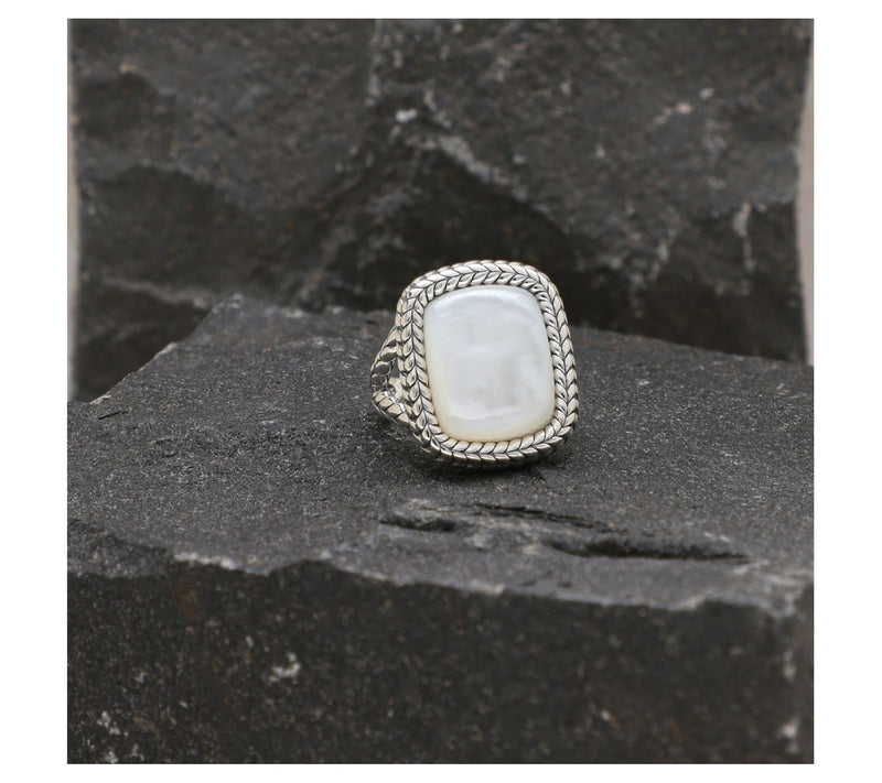 Tiffany Kay Studio Sterling Herringbone Gemstone Cocktail Ring — View 4