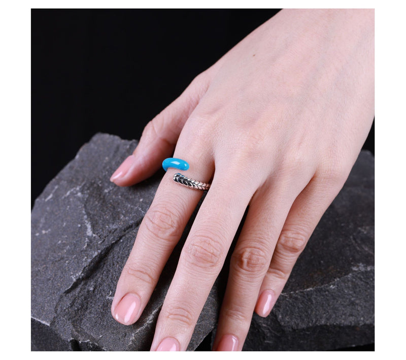 Tiffany Kay Studio Sterling Herringbone EnamelWrap Ring — View 5