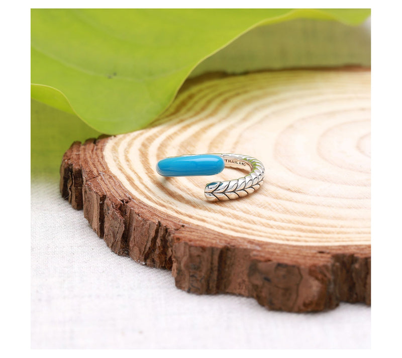Tiffany Kay Studio Sterling Herringbone EnamelWrap Ring — View 4