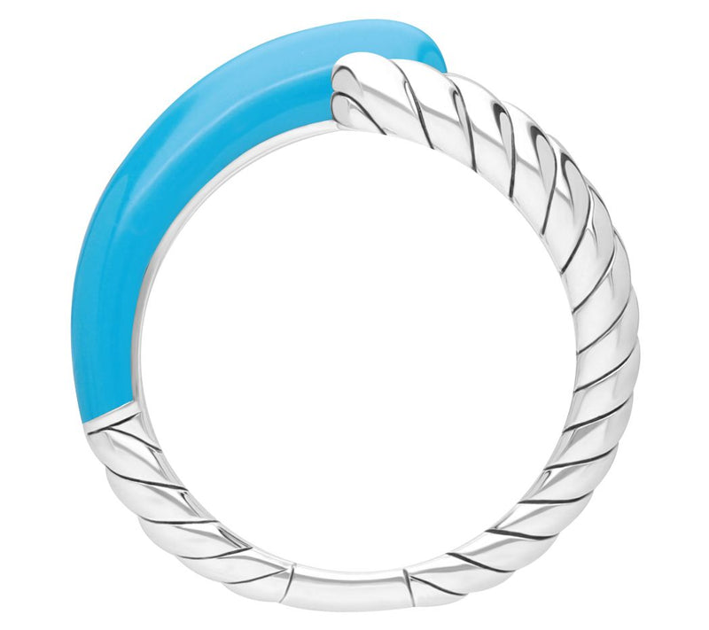 Tiffany Kay Studio Sterling Herringbone EnamelWrap Ring — View 2