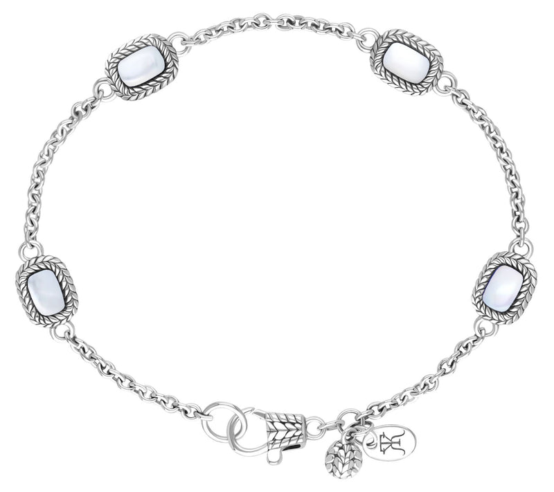 Tiffany Kay Silver Herringbone Gemstone StationBracelet — View 2