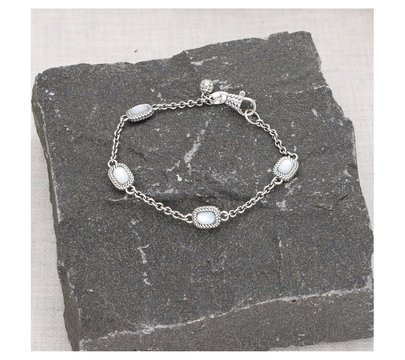Tiffany Kay Silver Herringbone Gemstone StationBracelet — View 4