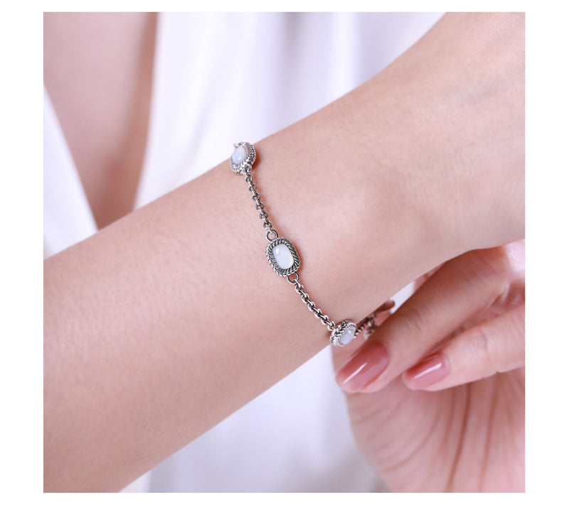 Tiffany Kay Silver Herringbone Gemstone StationBracelet — View 5