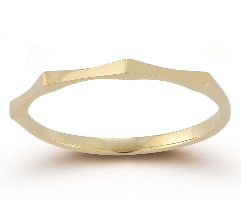 Luminosa Gold Dainty Thin Geometric Band Ring,14K — View 2