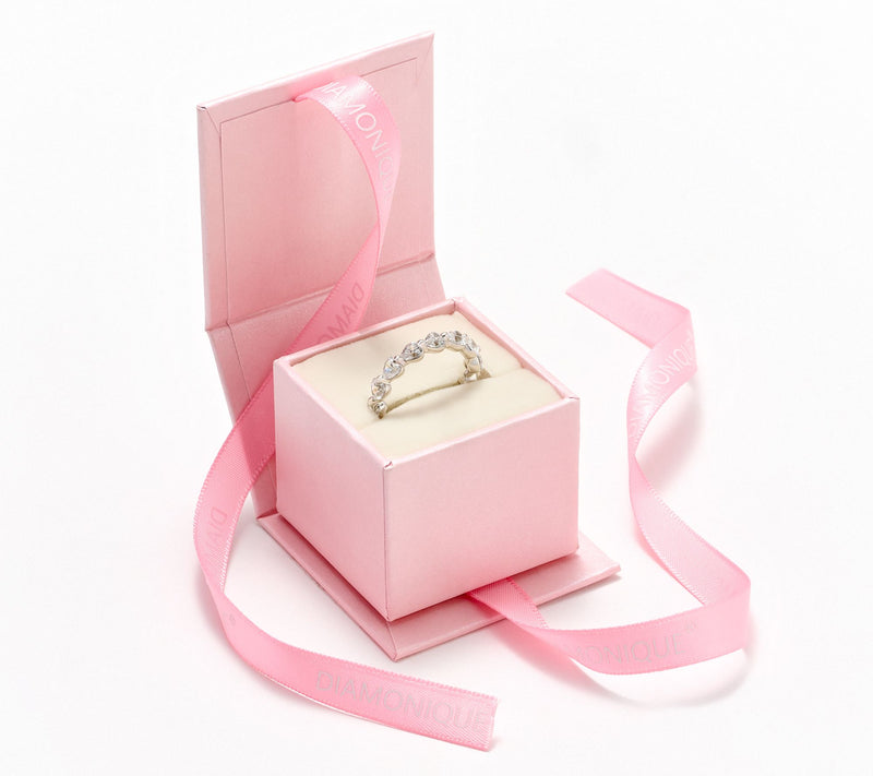 Diamonique Classics Choice of Cut Eternity Band Ring, Sterling — View 6