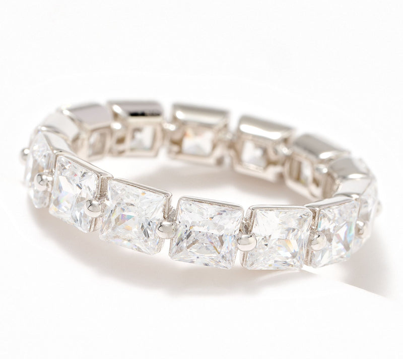 Diamonique Classics Choice of Cut Eternity Band Ring, Sterling — Main view