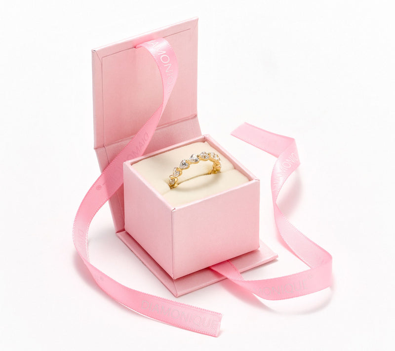 Diamonique Classics Choice of Cut Eternity Band Ring 14K Plated — View 2