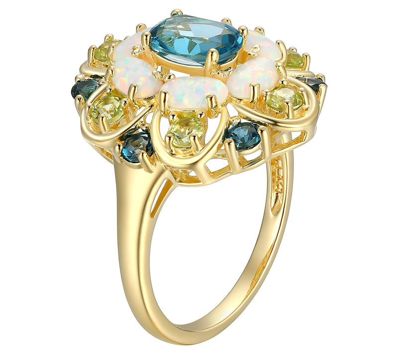 Affinity Gems Multi-Gemstone Cocktail Ring, 18K Gold Plated — View 4