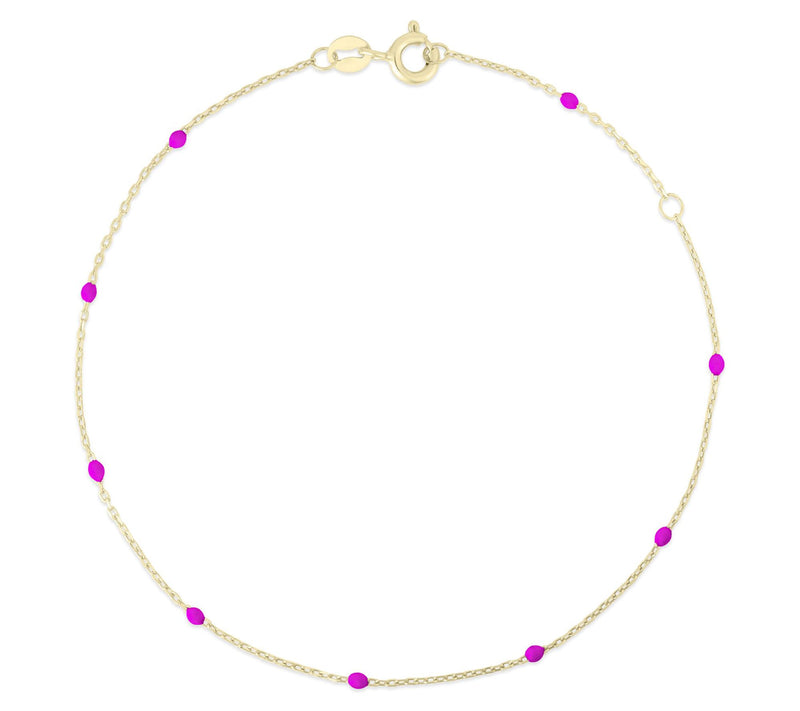 Italian Gold Enamel Chain Bracelet, 14K — View 8