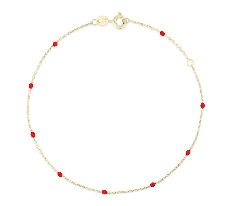 Italian Gold Enamel Chain Bracelet, 14K — View 9