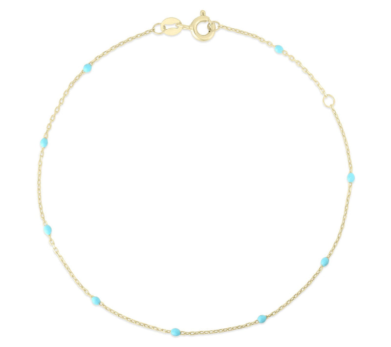 Italian Gold Enamel Chain Bracelet, 14K — View 10