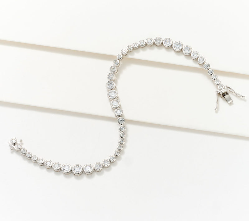 Diamonique x Kathy Levine Graduated Wave Tennis Bracelet Sterling Silver — View 6