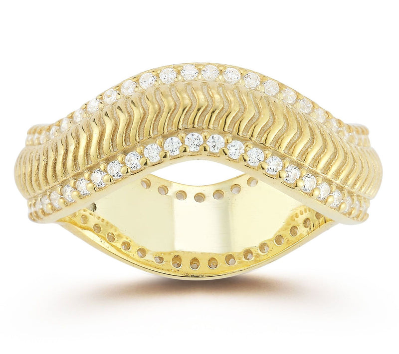 Sterlina Silver Bold Ribbed Wave Ring, Sterling — Main view