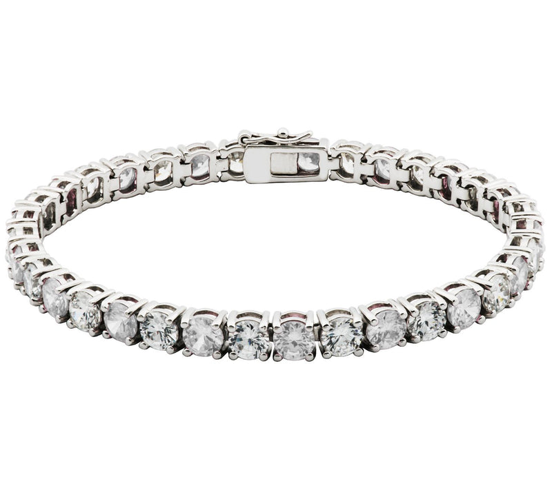 Diamonique 29.50 cttw Tennis Bracelet, Sterling Silver — View 5