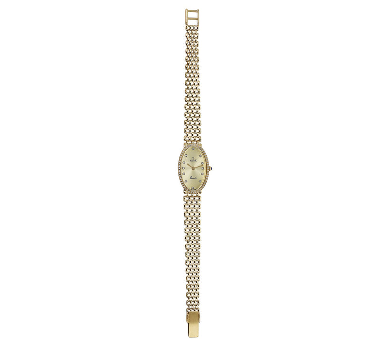 Vicence 14K Gold Oval Panther Link Watch — View 2