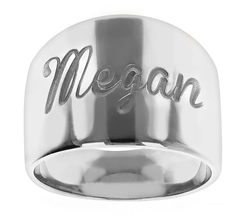 Bronzo Italia Personalized Polished Band Ring, 18K Plated — View 7