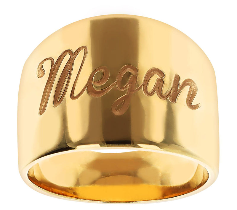 Bronzo Italia Personalized Polished Band Ring, 18K Plated — View 8