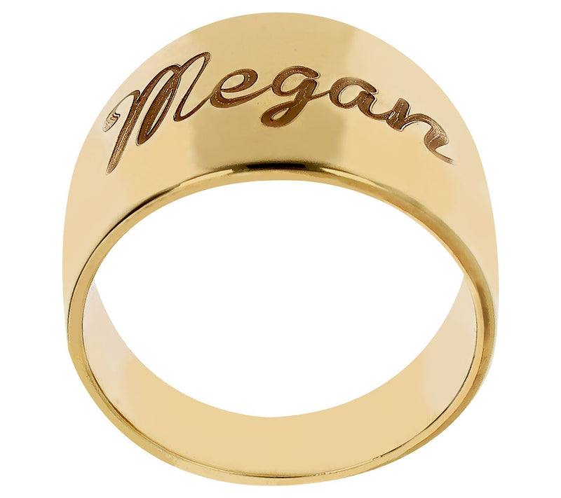 Bronzo Italia Personalized Polished Band Ring, 18K Plated — View 3
