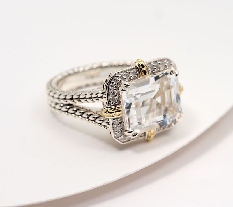 JAI Sterling & 14K Gemstone & 0.14ct Diamond Ring — Main view
