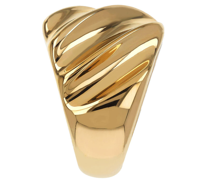 BellaOro Slanted Ribbed Ring, 14K Gold Over Resin — View 2