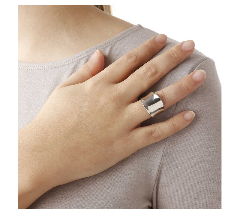 UltraFine Silver Polished Saddle Ring — View 3
