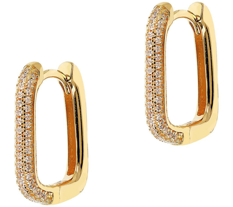 Diamonique Pave Huggie Hoop Earrings, SterlingSilver — View 7