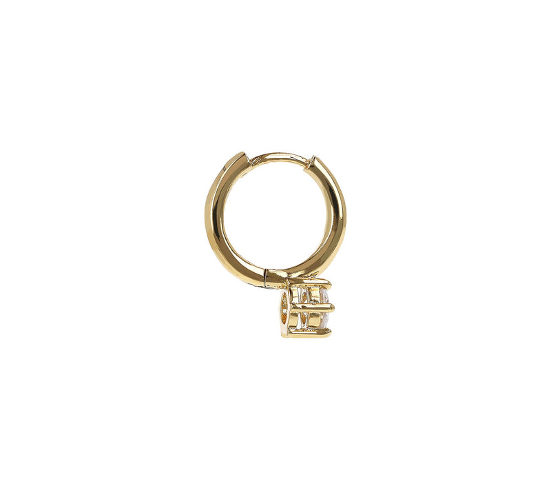 Diamonique Italia Solitaire Drop Hoop Earrings, Sterling — View 4