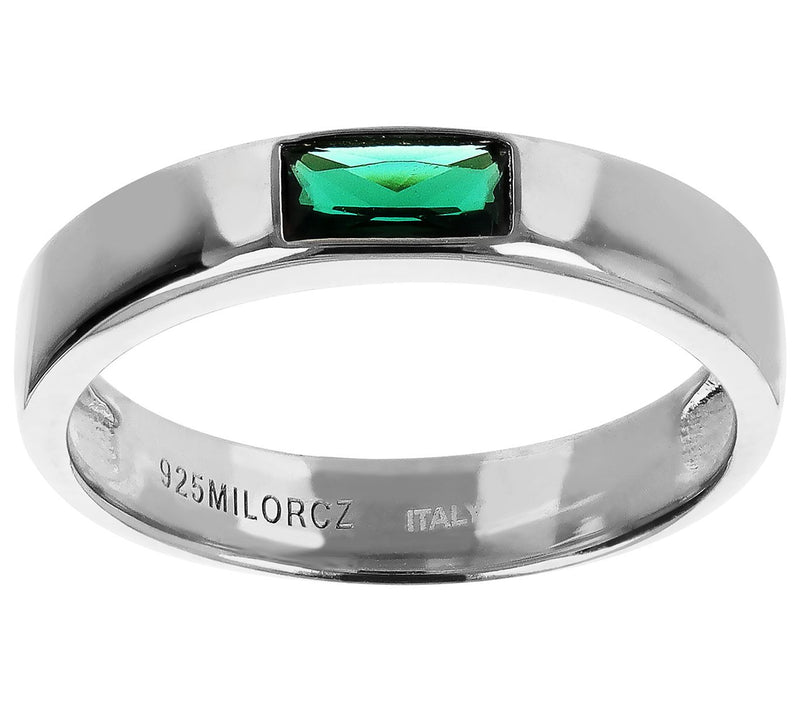 Diamonique Italia Baguette Stackable Band Ring, Sterling — View 5