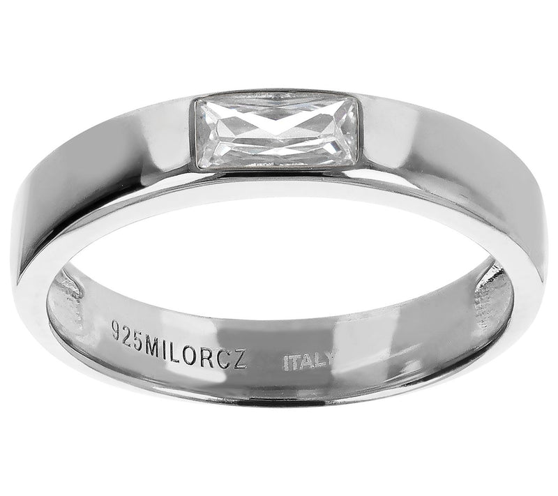 Diamonique Italia Baguette Stackable Band Ring, Sterling — View 9