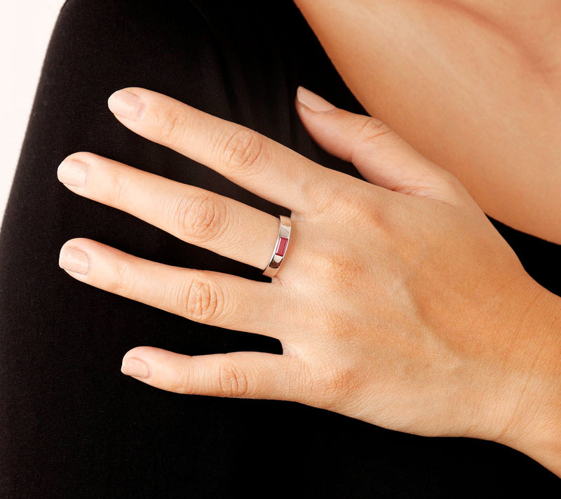 Diamonique Italia Baguette Stackable Band Ring, Sterling — View 12