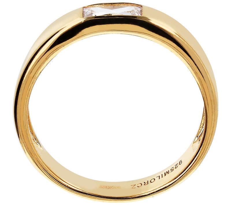 Diamonique Italia Baguette Stackable Band Ring, 18K Plated — View 3