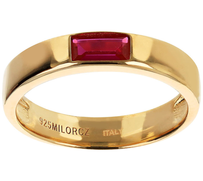 Diamonique Italia Baguette Stackable Band Ring, 18K Plated — View 11