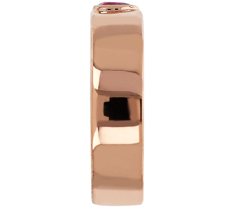 Diamonique Italia Red Heart Band Ring, SterlingSilver — View 2