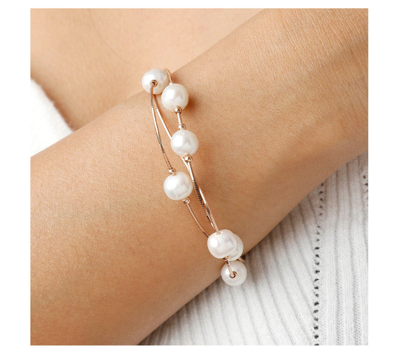 Honora Cultured Pearl Multi-Strand Bracelet, Sterling — View 3